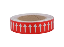 Adesivo Refletivo em Vermelho e Branco, Resistente À Água, com Seta Direcional para Sinalização. SFUSHOS