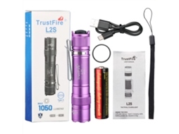 Lanterna Tática Led , Recarregável, Alcance de 175 Metros, À Prova D'água, Inclui Bateria, Feita de Liga de Alumínio. MDUG (roxa)