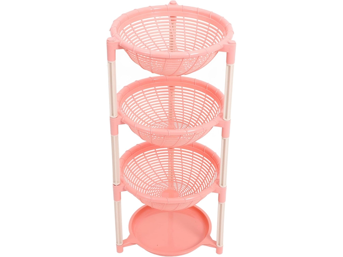 Prateleira De Armazenamento Besportble Vários Níveis Em Pp Rosa, Que Economiza Espaço Para Quarto E Banheiro