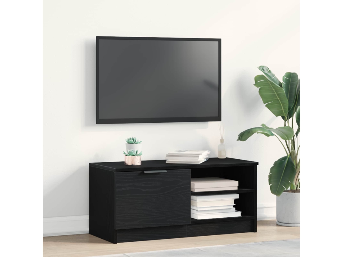 Vidaxl Gabinete Para Tv Carvalho Preto 80 X 35 X 36,5 Cm