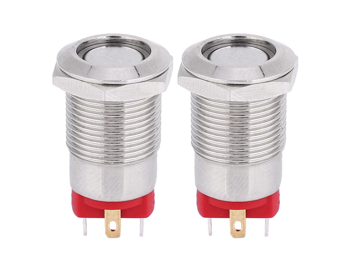 Interruptor De Botão Metal Com Trava Automática 2 Pcs 12mm 4 Pino Com Luz Led Ip66 Ik09 Azul 9~30v Para Computador Carro