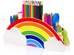 Porta, Canetas e Porta, Lápis de Madeira, Organizador de Mesa Rainbow Supply o BRILVIBERA