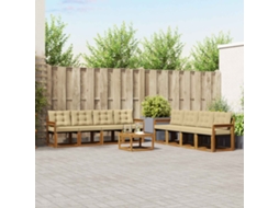 Vidaxl Conjunto De Sofás Para Exterior 9 Unid. Natural E Bege