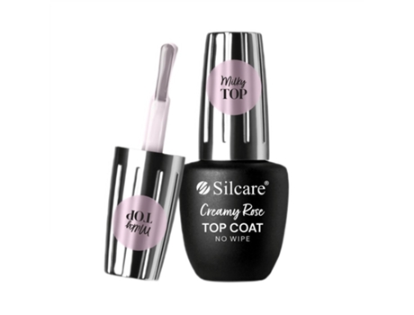 Gel Polish Top Coat No Wipe Creamy Rose 9ml Silcare