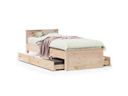 Bed Frame, Bed Frames Vidaxl Marrom Madeira De Pinho (90 X 190 Cm)