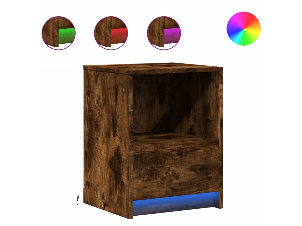 Bedside Cabinet, Bedside Cabinets Vidaxl Marrom Madeira Processada (n/a)