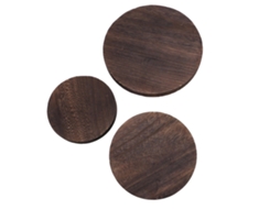 Mali 3pcs Suporte de Planta de Madeira Maciça Redondo para Vasos e Velas Aromáticas Moderno