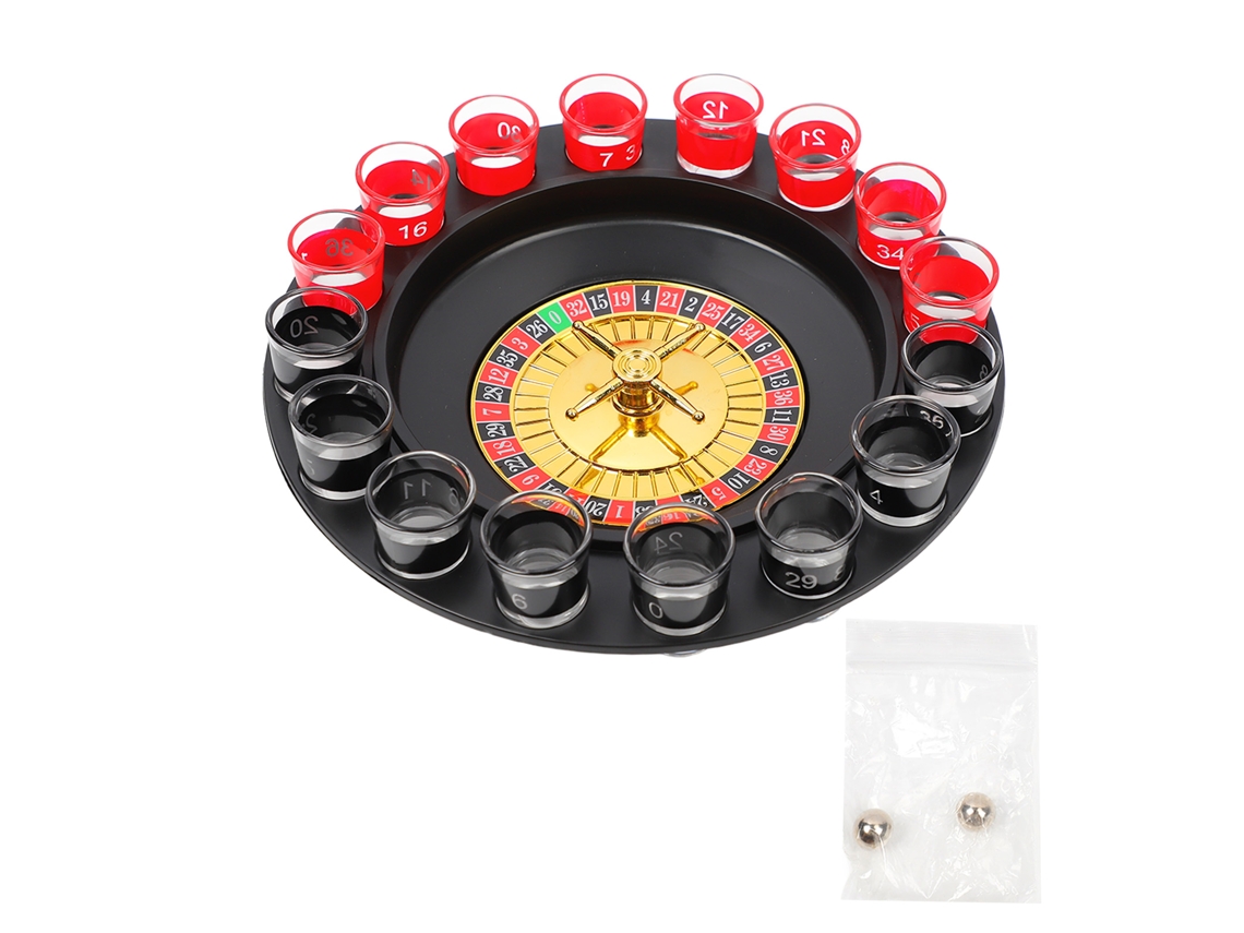 Mali jogo de Roda para Copo de Shot com 16 Copos e 2 Esferas de Metal para Festas
