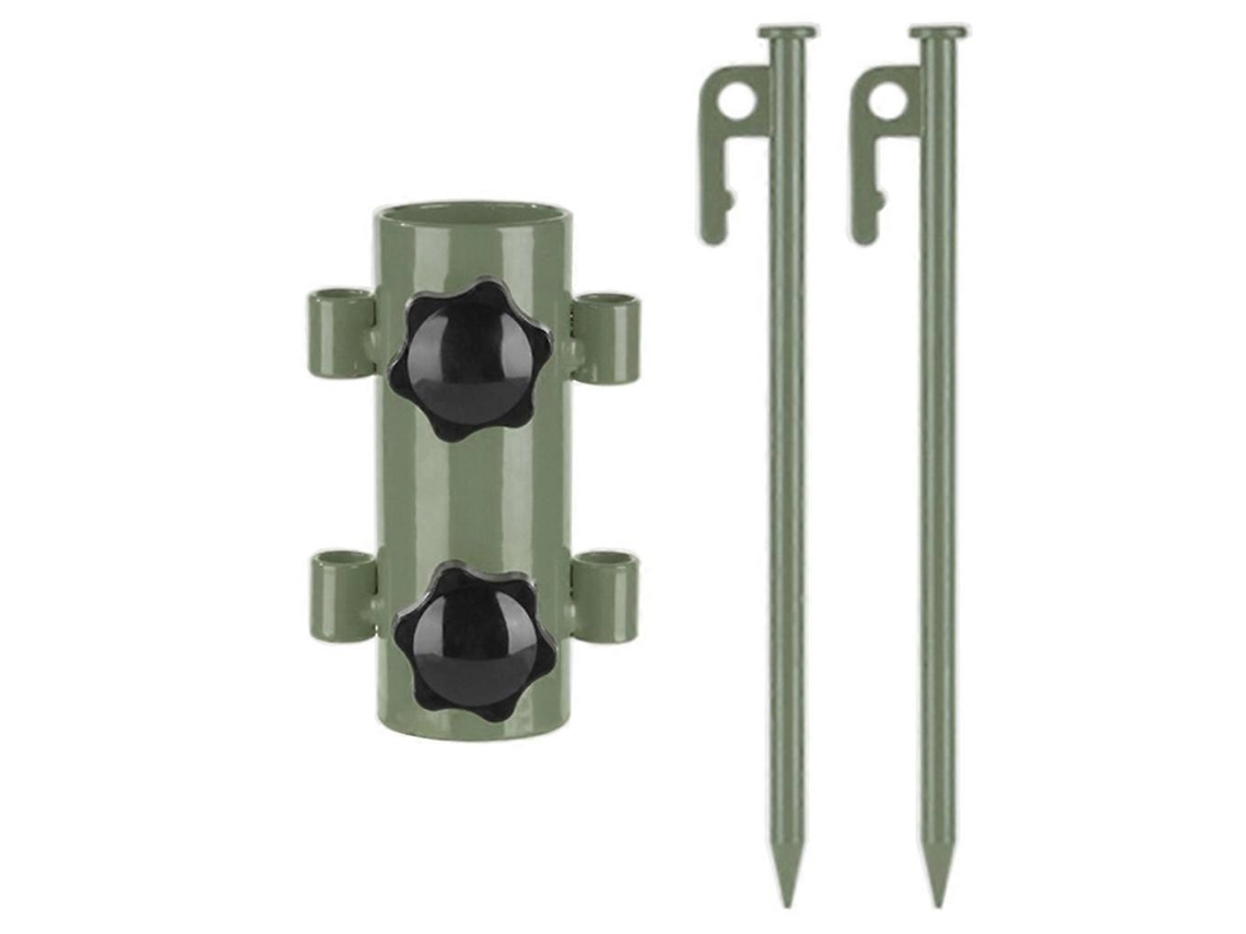 Rebe-soporte De Varilla Para Carpa De Camping Tubo Fijo Con Clavos Accesorios De Carpa Acero Resistente Aire Libre Verde Ejército