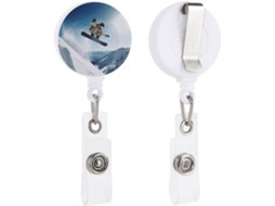 Porta Crachá Retrátil Snowboard, Resistente E Redondo, Com Clipe, Em Plástico Leve, Ideal Homens E Mulheres