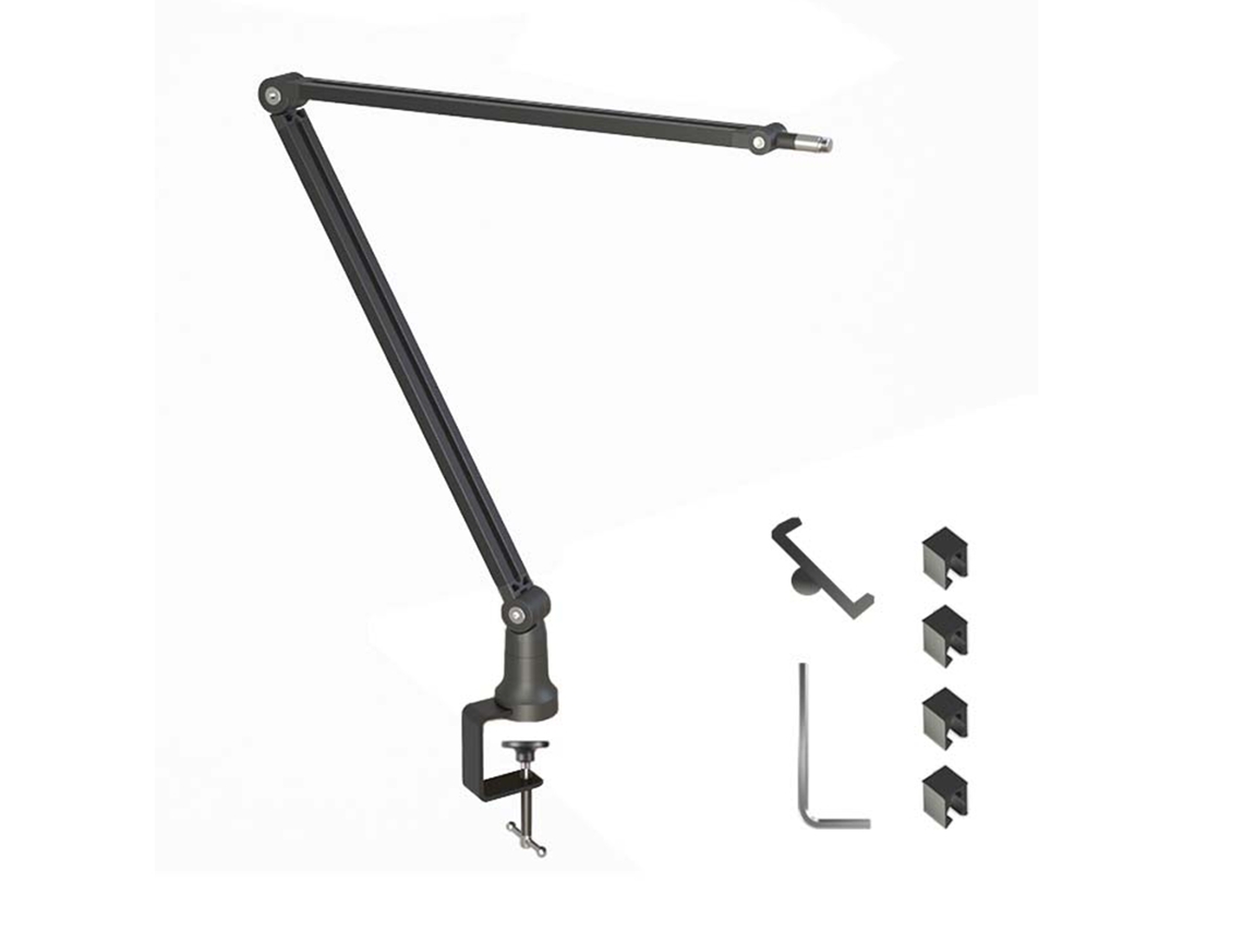 Suporte De Braço Articulado Flexível E Ajustável Para Microfone De Mesa Profissional, Ideal Para Podcasts E Transmissões Ao Vivo.