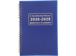 Agenda Semanal 2026 2028, Azul Com Capa Laminada Dourada, Planejador Mensal E Diário, Calendário De Mesa Compacto Para Gokoco