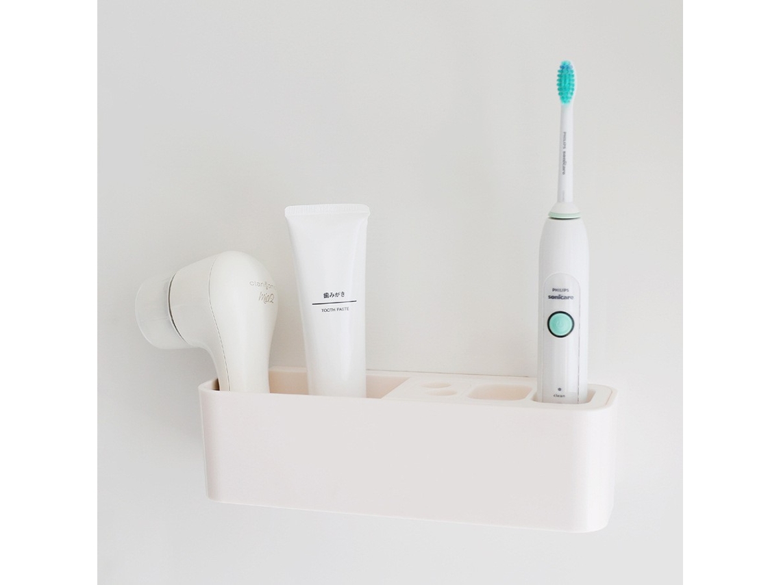 Suporte para Escova de Dentes, Multifuncional de Parede AQUAFORGE (branco)