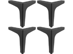 Conjunto De 4 Pés Ferro Preto Para Sofá E Mesa Centro, Suporte Robusto E Sem Deformação Para Móveis Duráveis