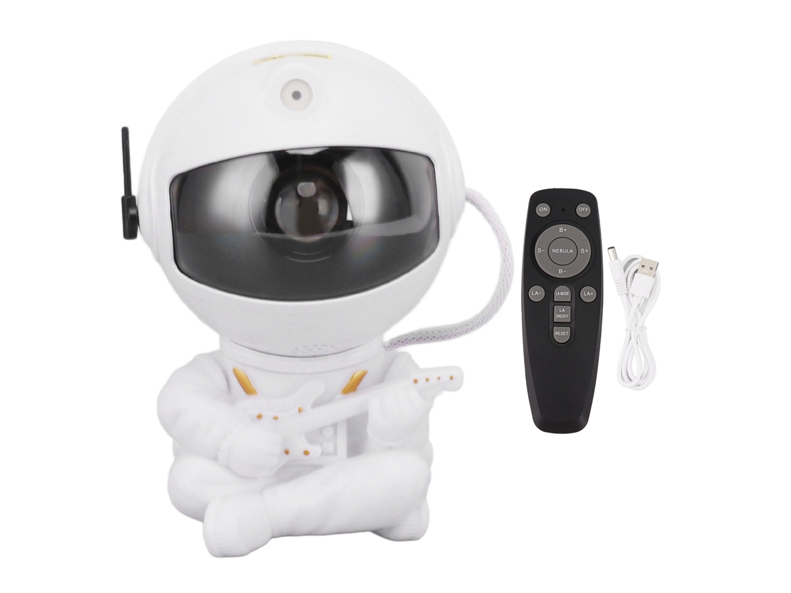 Projetor de Estrelas Astronauta USB 5V RGB com Rotação 360° para Quarto