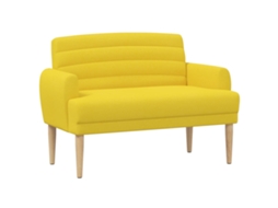 Conjunto 1 Sofá Para Dois Vidaxl Amarelo Tecido (116 X 67 X 80 Cm)