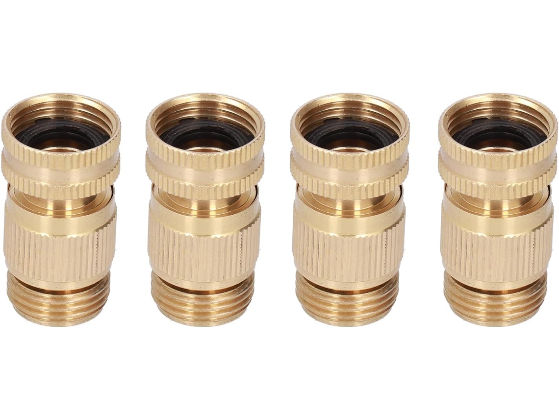 Conjunto De 4 Conexões Mangueira Latão Reforçadas, Conectores Rápidos