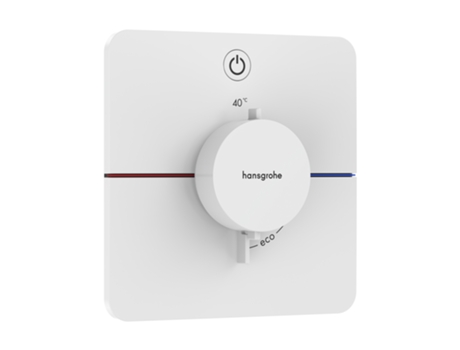 Termóstato Hansgrohe Showerselect Comfort Q, Oculto, 1 Consumidor, Roseta Soft Edge, Com Botão, 15581, Cor Branco Mate