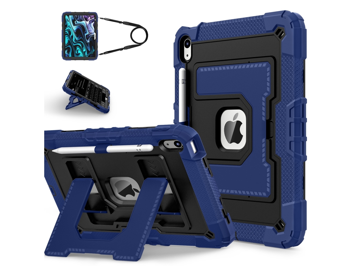Capa Para Tablet Lurelia, Compatível Com Ipad 10ª/11ª Geração A16, Azul Marinho, Silicone, Função Sono, Proteção Antiquedas