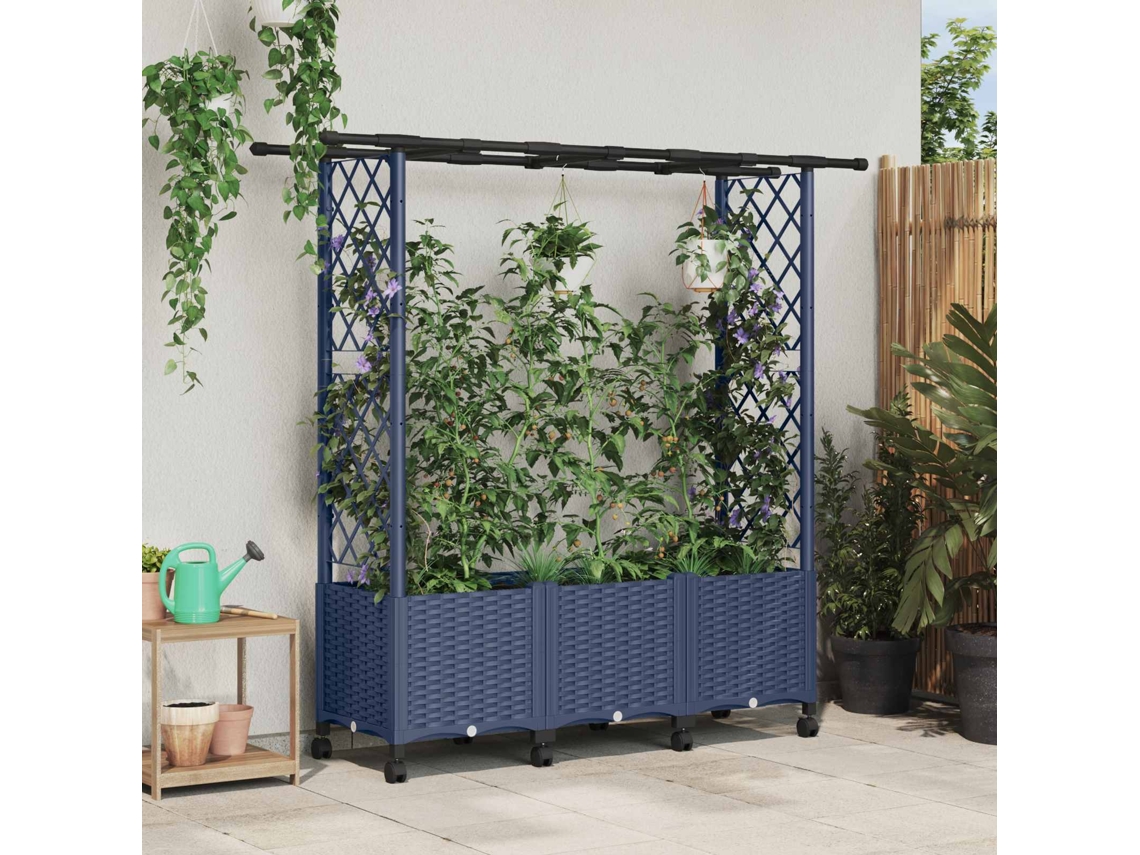 Vidaxl Cama Elevada Com Treliça E Telhado Cinzento 162,5 X 40 X 142 Cm