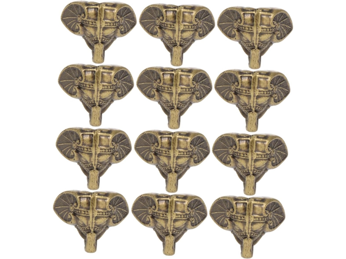Popetpop 24 Peças Pés De Canto Em Forma Tromba Elefante, Em Plástico Bronze Antigo, Para Caixas De Joias Madeira