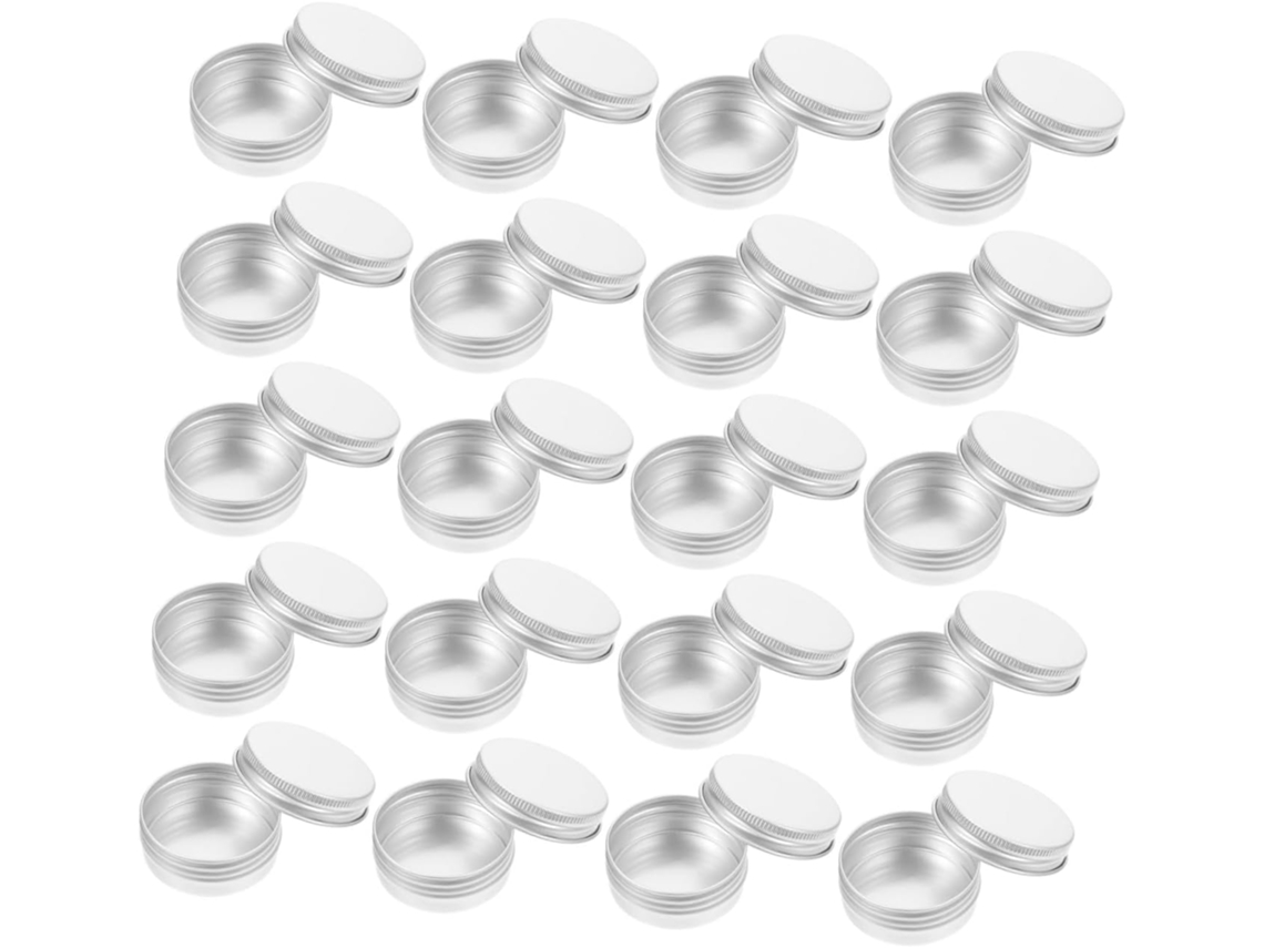 De 50 Caixas De Cosméticos Em Alumínio Prateado, 15ml, Com Tampa De Rosca, Leves E Práticas.