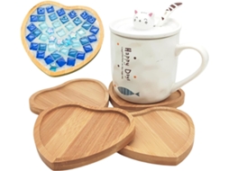 Posavasos De Bambú - Corazones - 4 Uds.