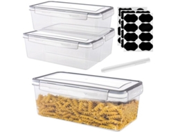 Opbergdozen 4x 3,2 L - Luchtdicht - Plastic - Transparant - Organiser - 27,5 X 13,3 X 11,8 Cm - Makkelijk Te Stapelen - Opslagboxen