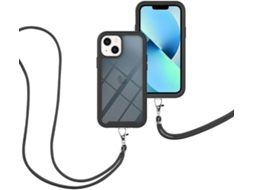 Capa com Cordão Colar Protetora para iPhone 13 Mini HONGWE. Transparente