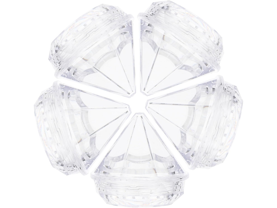 Pacote com 50 potes de plástico para creme, 5g em formato de diamante, design criativo e fácil de usar.