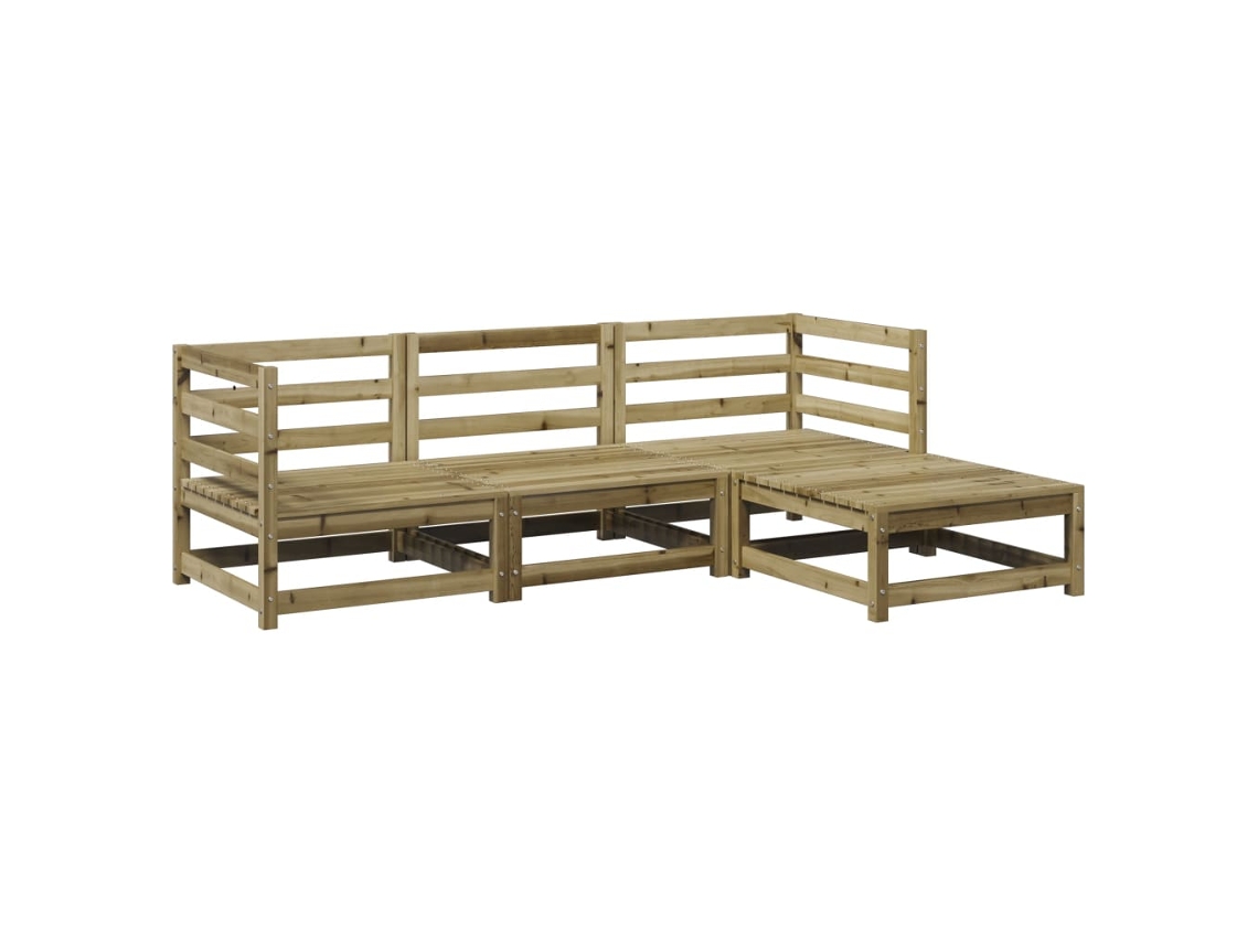 Maison Exclusive - 4 Pcs Conjunto Sofás De Jardim Madeira De Pinho Impregnada