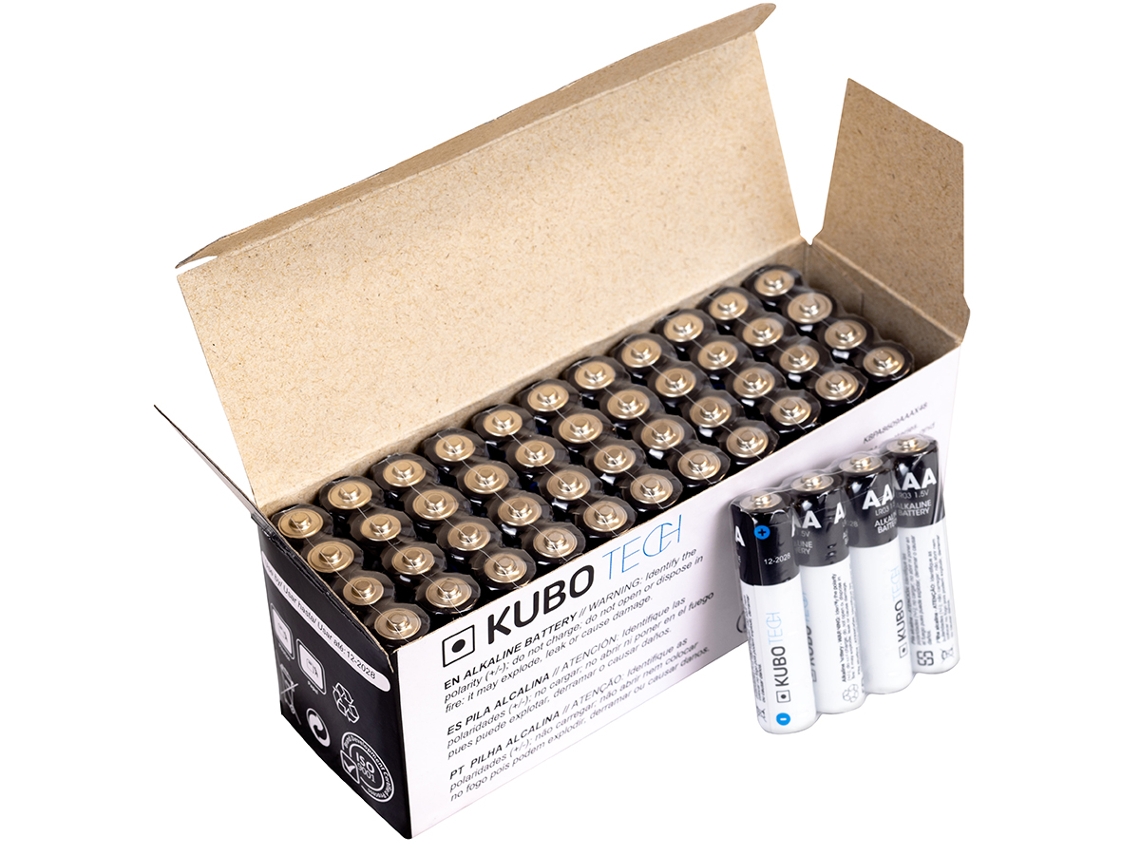 Pilhas Alcalinas KUBO LR3 AAA (Pack 48 Unidades)