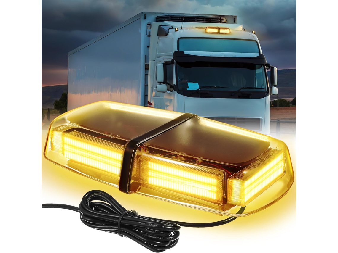 Luz De Teto Led Yarnow, Luz De Advertência Perigo, 54 Leds Com Base Magnética, Alumínio E Abs, Resistente A Arranhões