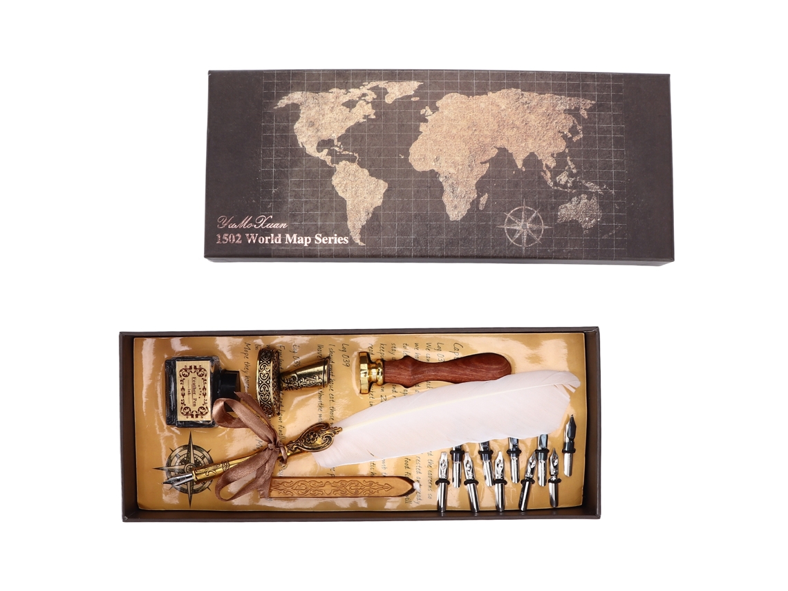 Caneta de Caligrafia Estilo Retrô com Pontas Substituíveis, Ferramenta de Escrita Decorativa, Presente Branco AQUAFORGE