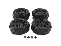 Set De 4 Rodas E Pneus Rc 1/10 Off Road Com Cajones De Buracos V, 2 Dianteiras E 2 Traseiras, Adesão Realista E Desempenho Aprimorado