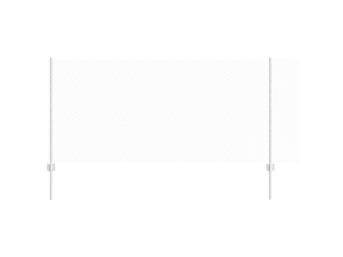 Conjunto 1 Painel De Cerca Vidaxl Prateado Aço (25 X 1 M)