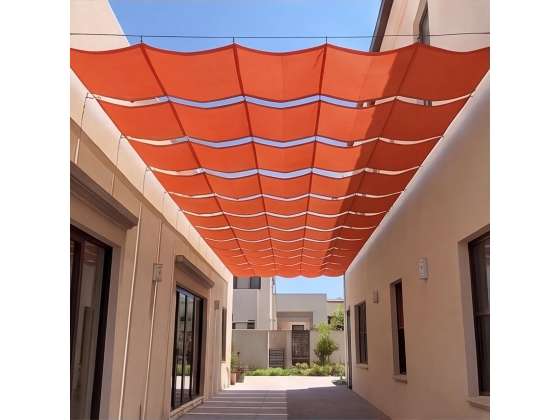 Toldo Retrátil À Prova D'água Com Proteção Uv 200 X 255 Cm Em Tecido Pes Para Pátio