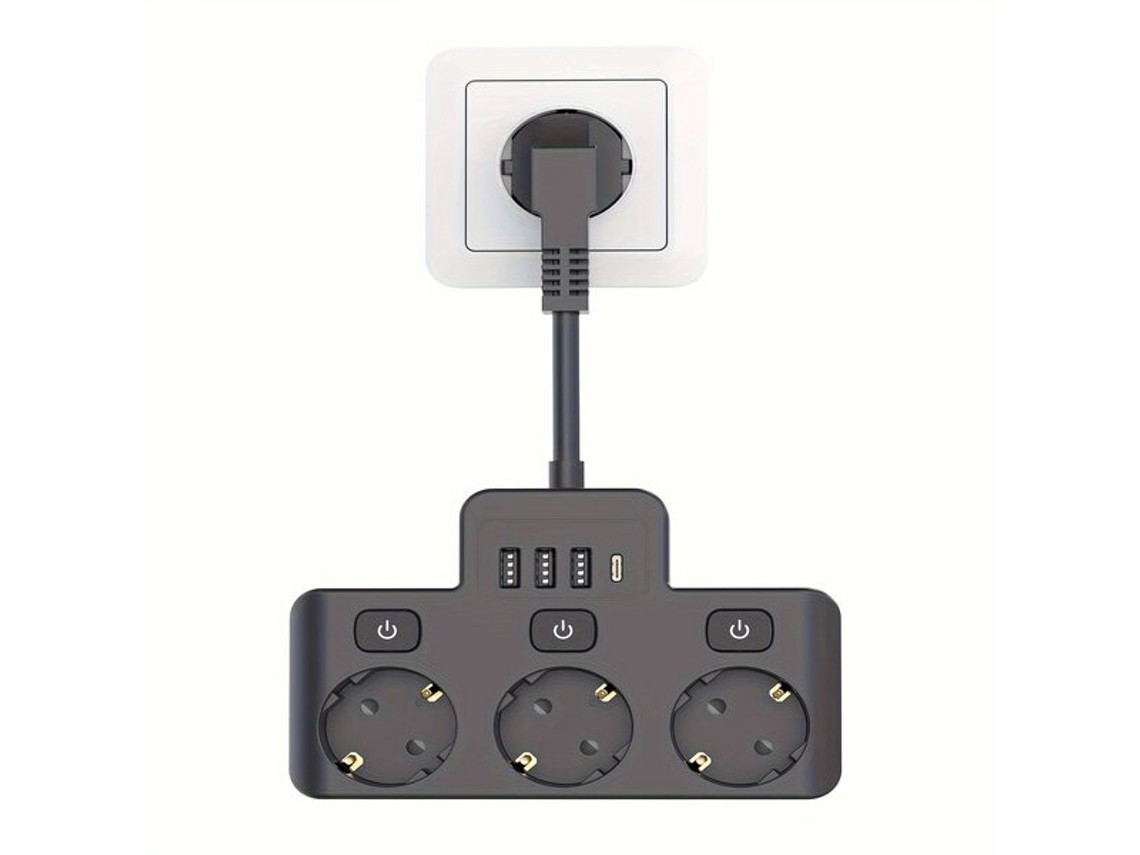 Régua De Energia 7 Em 1 Com Usb Cvayotoy