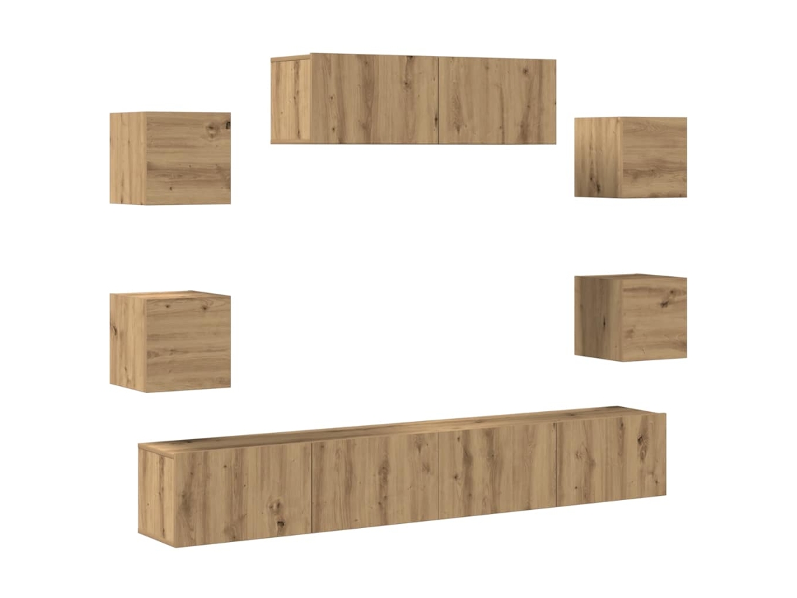 Tv Cabinet Set, Tv Cabinet Sets Vidaxl Marrom Madeira Processada (n/a)