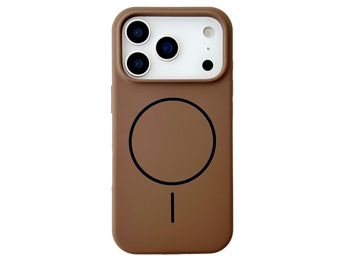 Capa Para Iphone 17 Pro Max Magsafe Em Silicone Anti-queda - Marrom