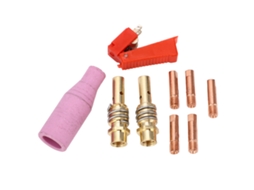 Kit De Acessórios Para Pistola De Soldadura Tig Argônio: Gatilho, Copo Cerâmico, Barra Conectora E Ponta De Contato (9 Peças)
