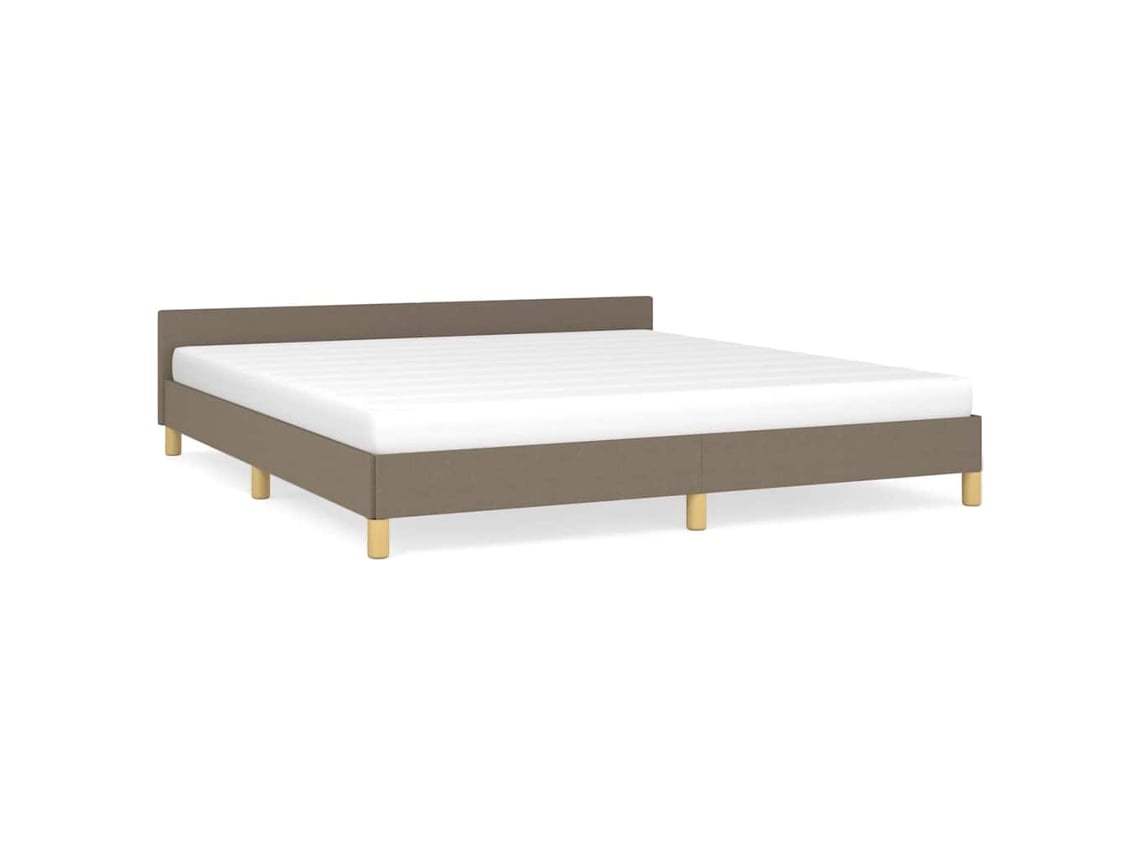 Estrutura De Cama Com Cabeceira Vidaxl Cinzento-acastanhado Tecido (180x200cm)