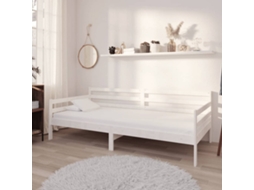 Vidaxl Sofá-cama Com Colchão 90x200 Cm Pinho Maciço Branco