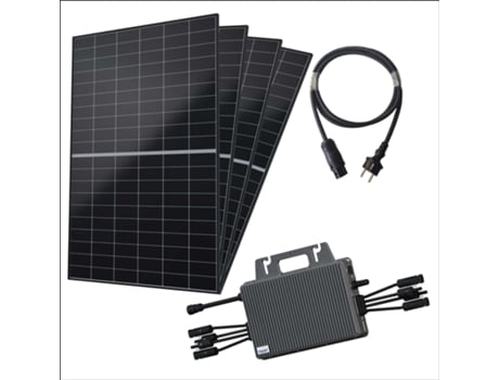Robinsun® Kit Solar 2000w Terreno Liso 4x 470 Wp Aiko 2p Micro Inversor Tsun 2000w 4x Fixação Cabo 5m
