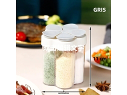 Conjunto de Utensílios de Cozinha , Caixa para Temperos, Frascos Plásticos para Condimentos, Ideal para Camping Ao Ar Livre. MDUG (cinza)