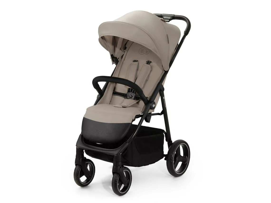 Carrinho de Viagem Kinderkraft TRIG 3 dobrável com uma mão, assento longo confortável e cesto grande até 3 kg Bege