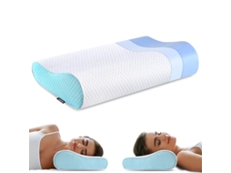 Almofadas de Espuma Viscoelástica, Almofada Cervical Ergonómica para Dormir, Almofada Ortopédica Anatómica Branco BESTVITE