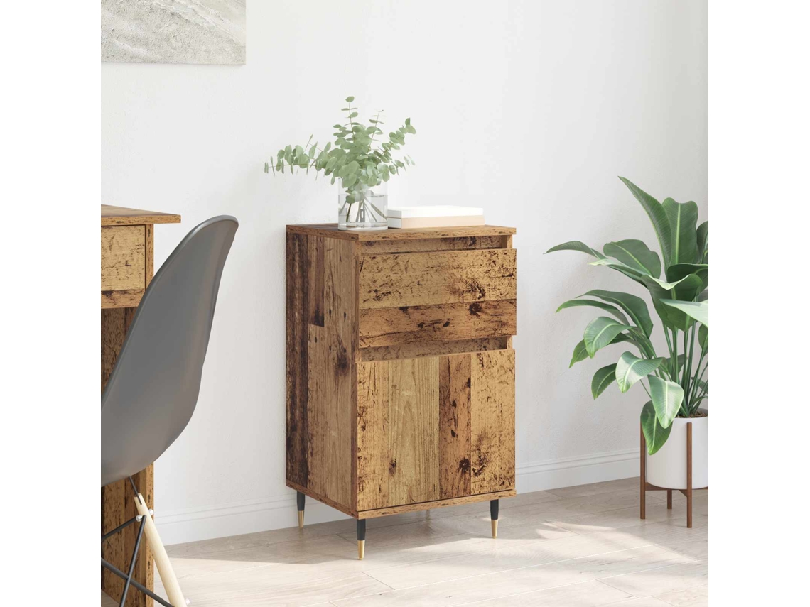 Vidaxl Buffet Com Gaveta Madeira Antiga 40 X 35 X 70 Cm