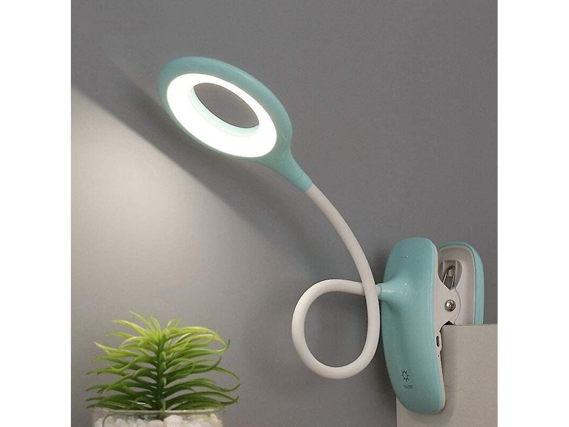 Luz De Leitura Clip-on 2025 Protectora De Olhos, Pescoço Flexível Usb Recarregável 3 Níveis De Brilho