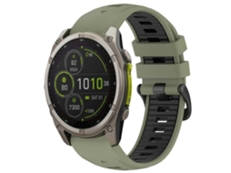 Bracelete Garmin Silicone Fivela de Aço Liberação Rápida Duas Cores Verde Militar + Preto XIAOMOYU (20mm)